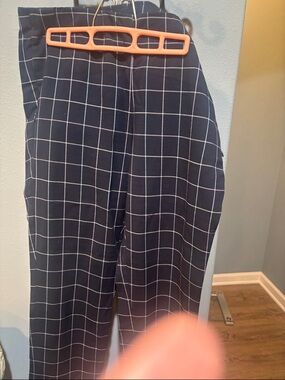 J. Jill Navy Windowpane Plaid Straight-Leg Pants SZ 16 P   Perfect  condition